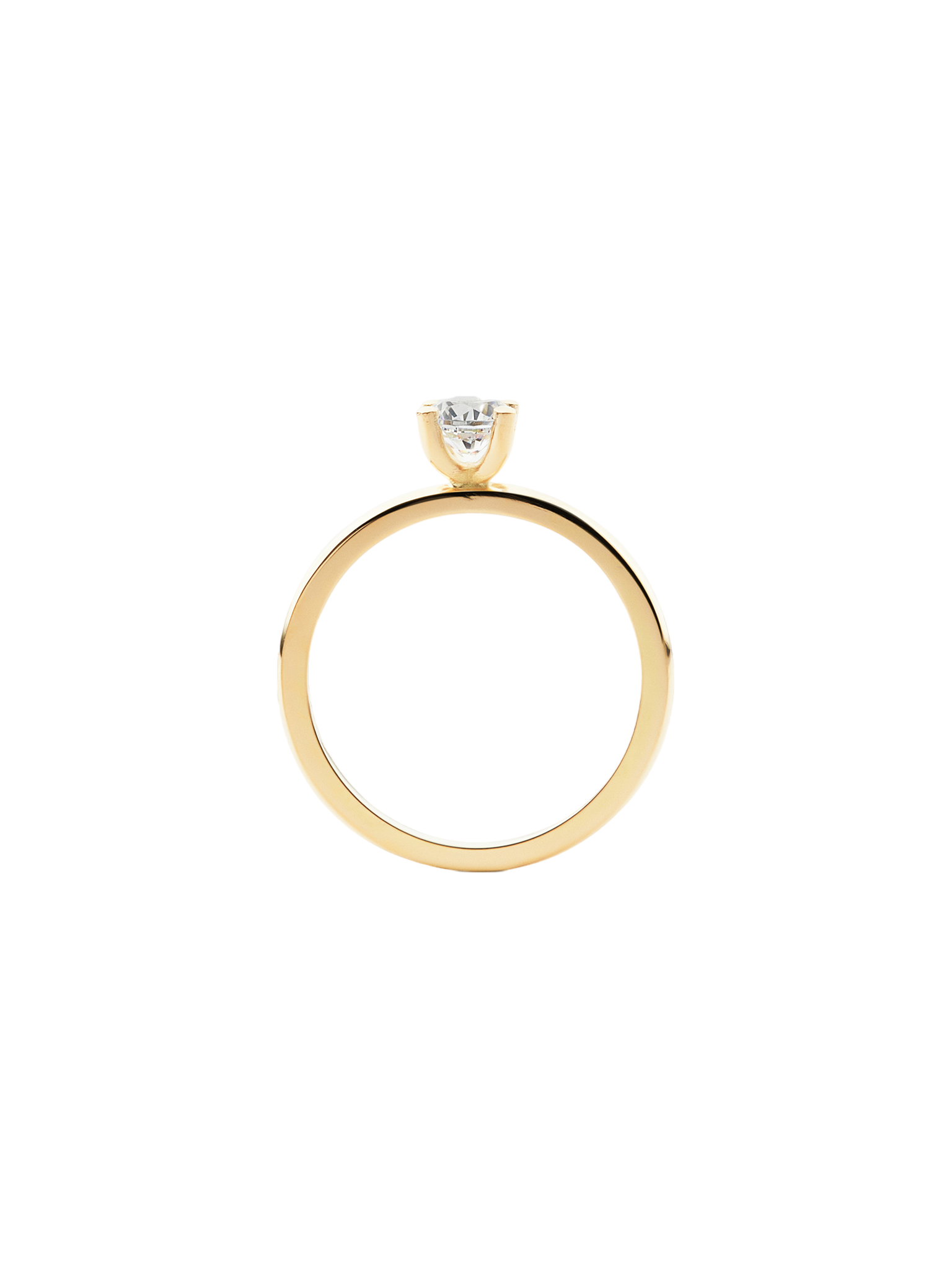 Soft solitaire ring in 18k yellow gold with 0,50ct diamond